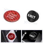 Red Carbon Engine + Black Cigarette Lighter Eject Button Trim for Audi A4 S4 RS4 (2009–2016)