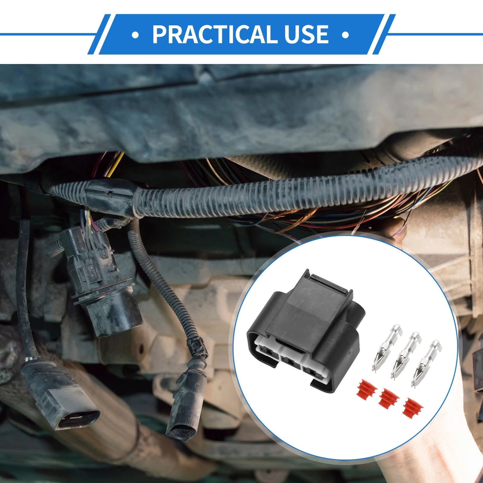 Set of 1 3 Pin Radiator Cooling Fan Connector Plug for Hyundai Kia