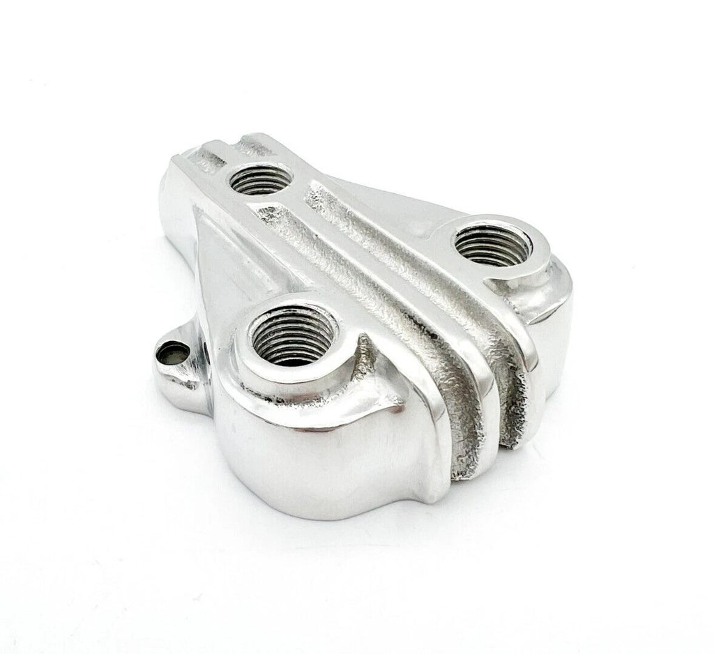 3 Port Fuel Distribution Block Polished Triangle Finned for Hot Rods (Aluminum, USA)
