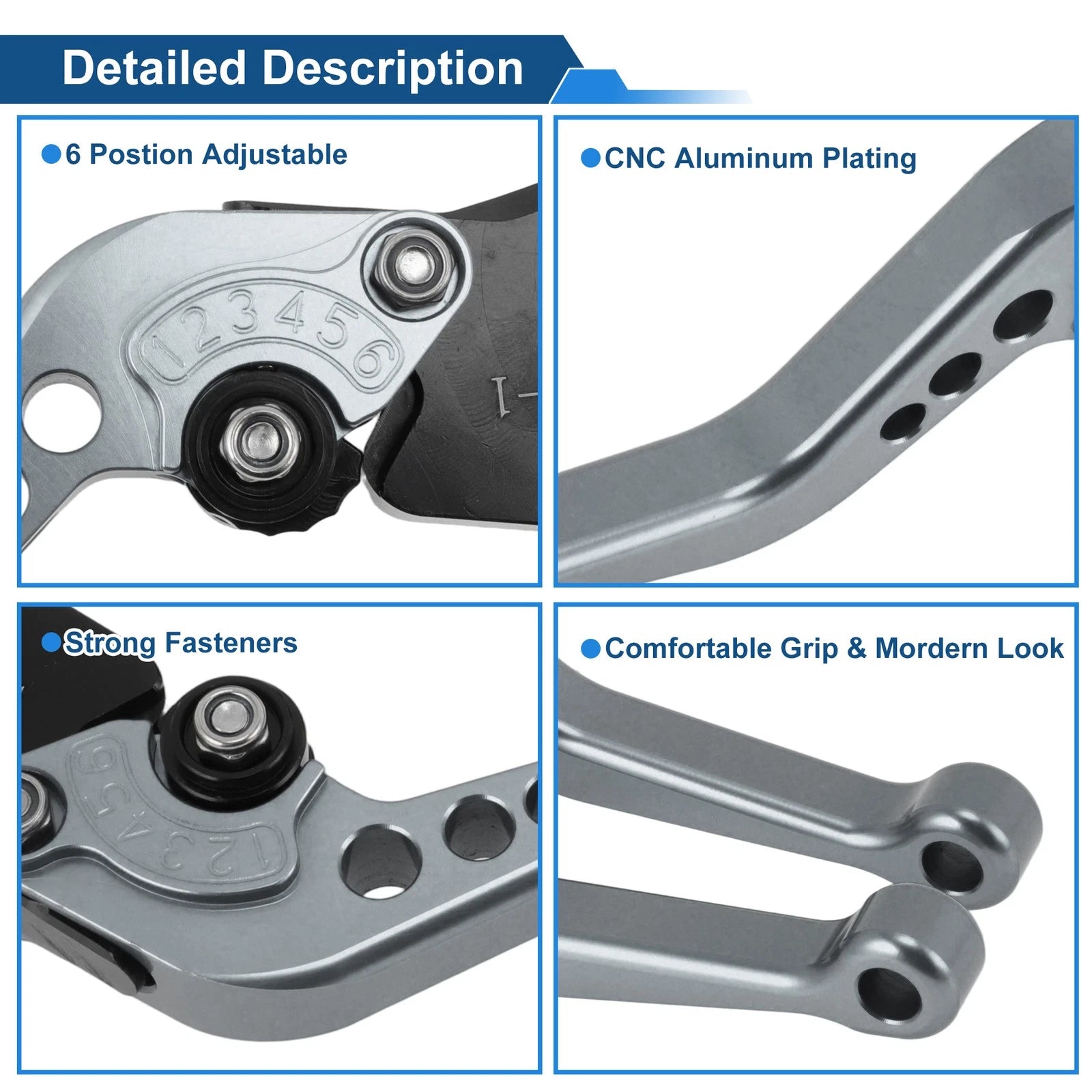 Adjustable Short Brake Clutch Lever Set for BMW F650GS (2008–2012) Titanium Tone