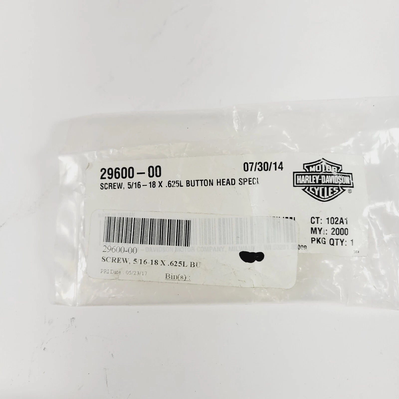 Screw 5/16-18x6.25L Button Head for Harley-Davidson (1990–2023) 29600-00