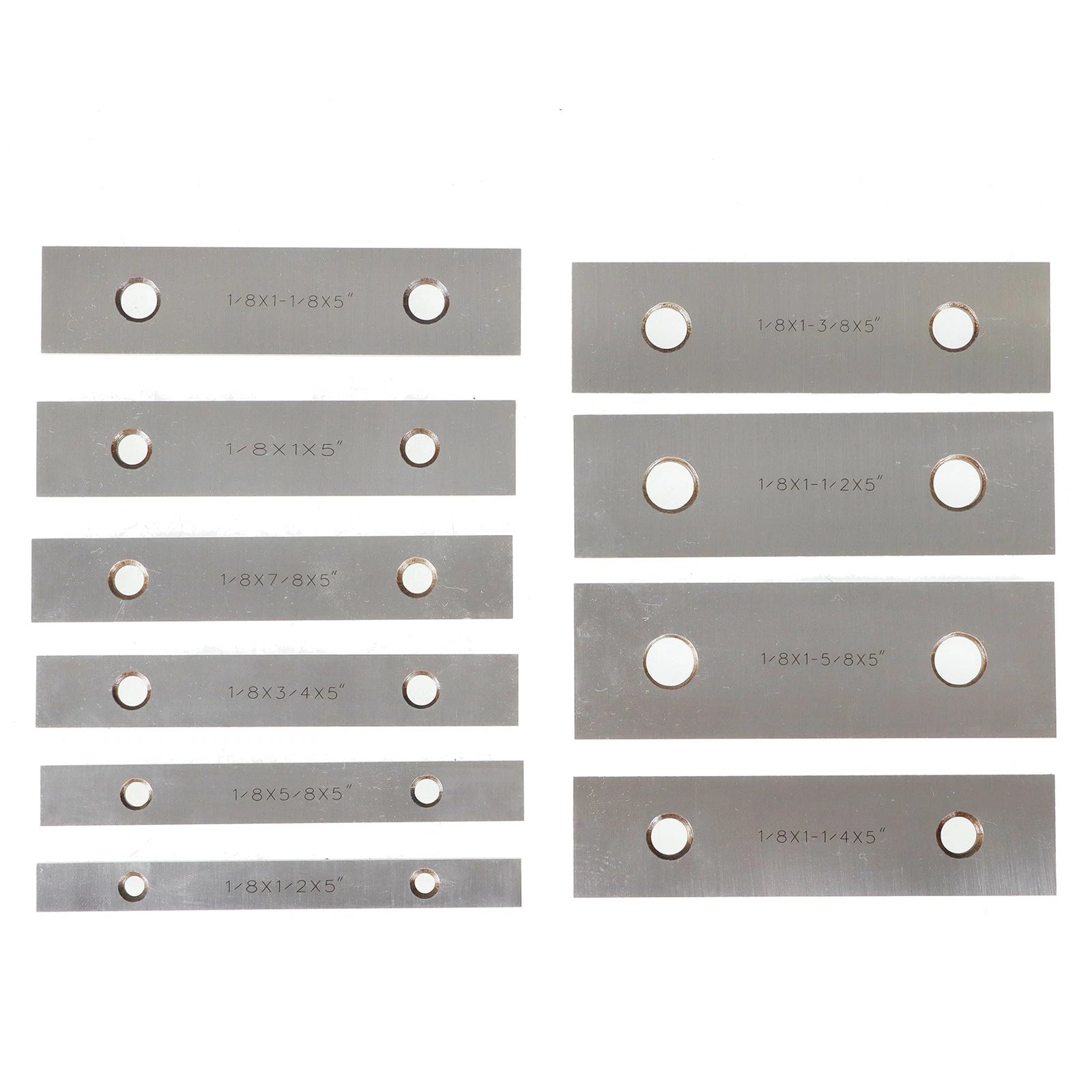 Set of 10 Precision Parallel Blocks 1/8 Ã 5" for Automotive Use
