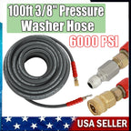 Hot Water Pressure Washer Hose 3/8" x 100ft 6000 psi Non-Marking