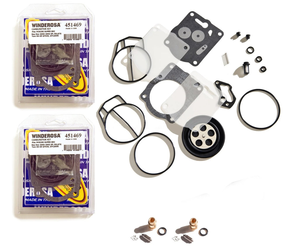 Dual Carb Rebuild Kit & Needle Seats for Yamaha GP800 GP800R XLT800 GPR 800
