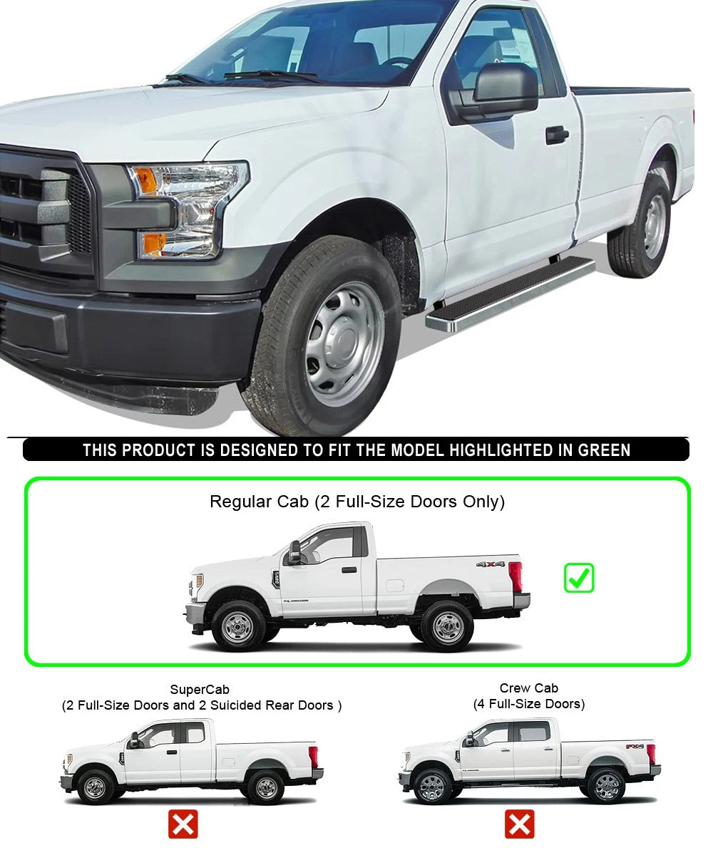 6in Stainless Steel Side Bars for Ford F150 (2015-2026)