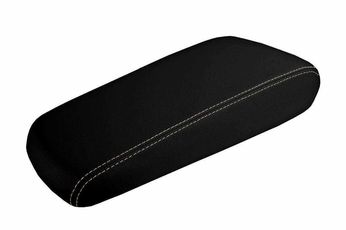 Leather Console Lid Armrest Cover for Dodge Charger (2008–2010) Beige Stitch