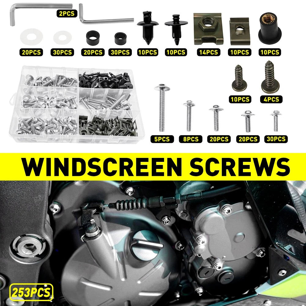 Aluminum Fairing Bolts Kit for Yamaha YZF R1 (1998–2021), YZF R6 (1999–2020)
