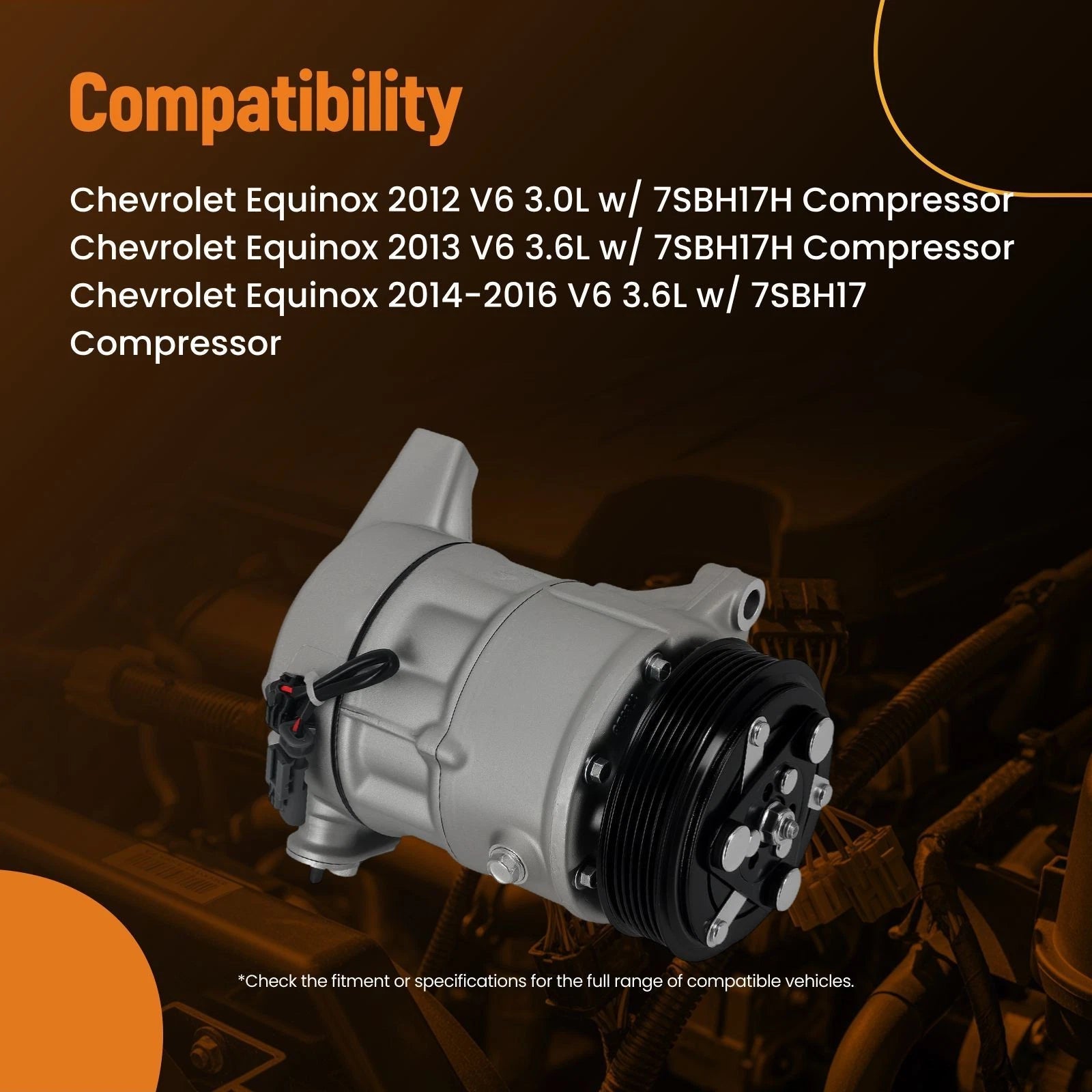 A/C Compressor for Chevrolet Impala (2012–2016) 7SBH17H CO30018C 22798744