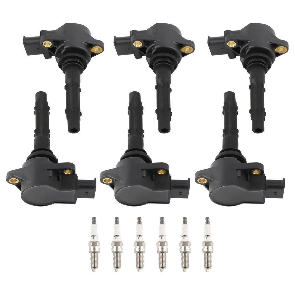 6X Ignition Coil + 6X Spark Plug for Mercedes-Benz SLK300 SLK350 C230 C250 (2005–2016)
