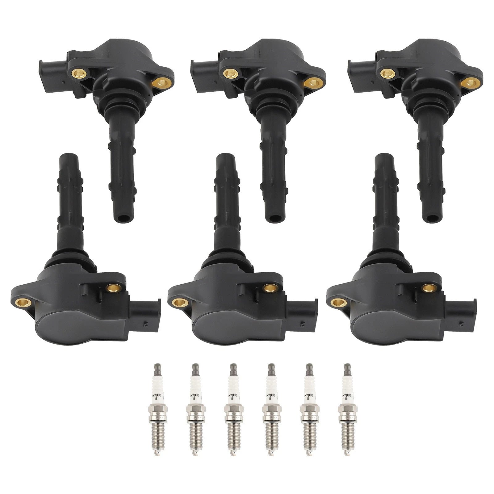 6X Ignition Coil + 6X Spark Plug for Mercedes-Benz SLK300 SLK350 C230 C250 (2005–2016)