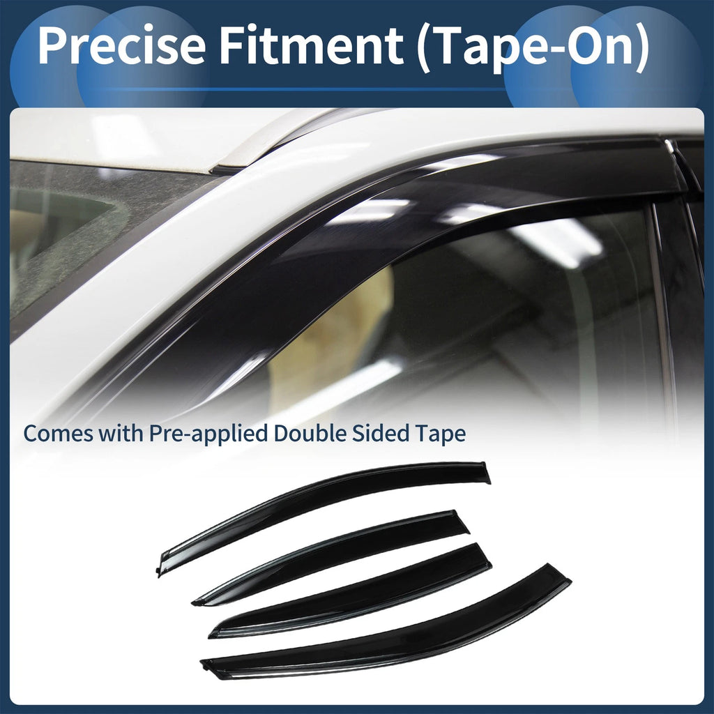 Set of 4 Window Deflectors for Chevrolet Cruze (2011) - Black Vent Visors