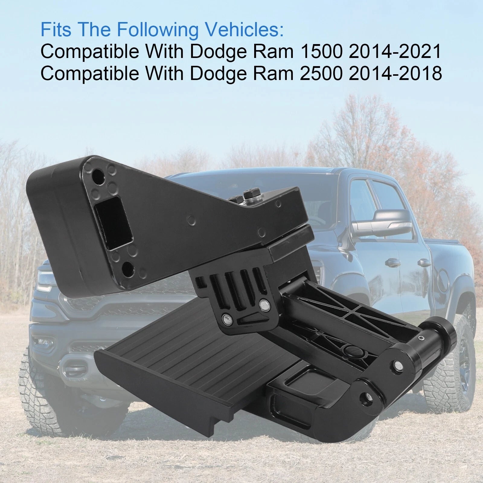 Black Swing Out Bed Corner Step for Dodge Ram 1500 2500 (2019-2023)