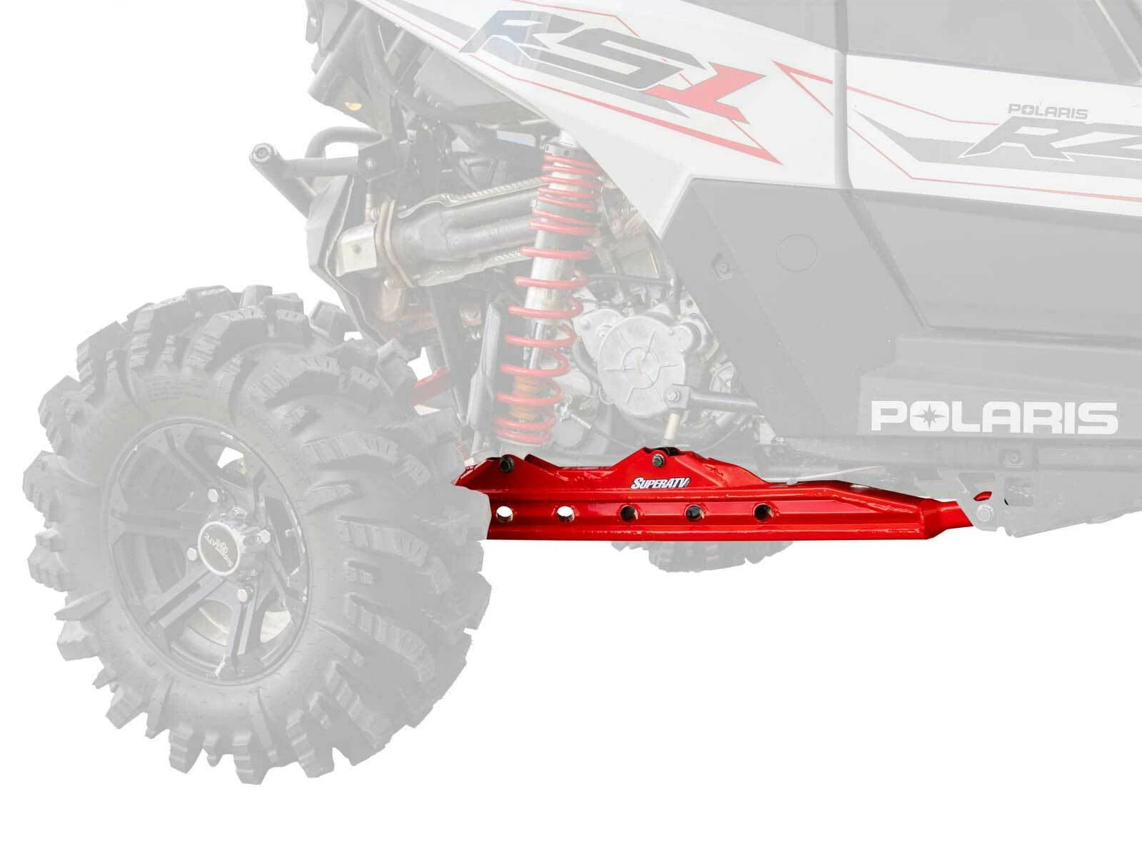 SuperATV Rear Trailing Arms for Polaris RZR RS1 (2018–2021) - Red