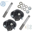 2X Trailer Hub Assembly for 4 on 4" Bolt Circle (Round Spindle & Bearings)