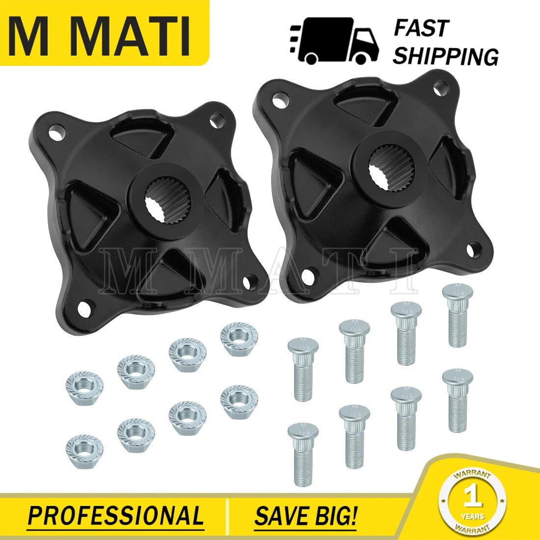 2 Rear Wheel Hubs & Bolts for Polaris Xplorer 500 4X4 (1997) 5131649