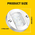 Set of 4 White Round LED Cabin Lights for Marine Boat