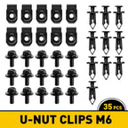M6 Engine Under Splash Cover Shield Guard Body Bolts & U-nut Clips for Nissan V