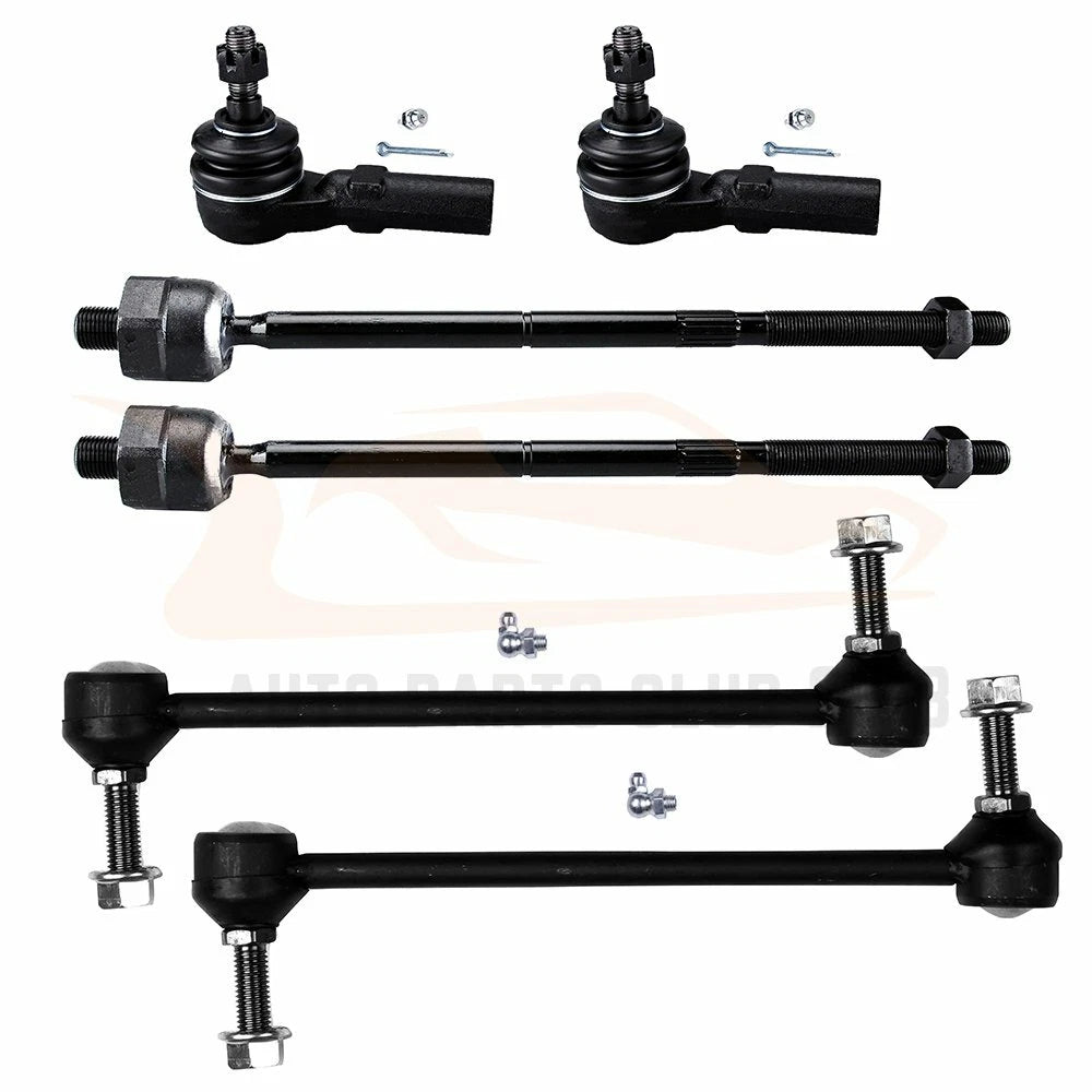 Set of 6 Front Inner Outer Tie Rods Sway Bar Links for Ford Mustang (2005–2010)