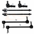 Set of 6 Front Inner Outer Tie Rods Sway Bar Links for Ford Mustang (2005–2010)