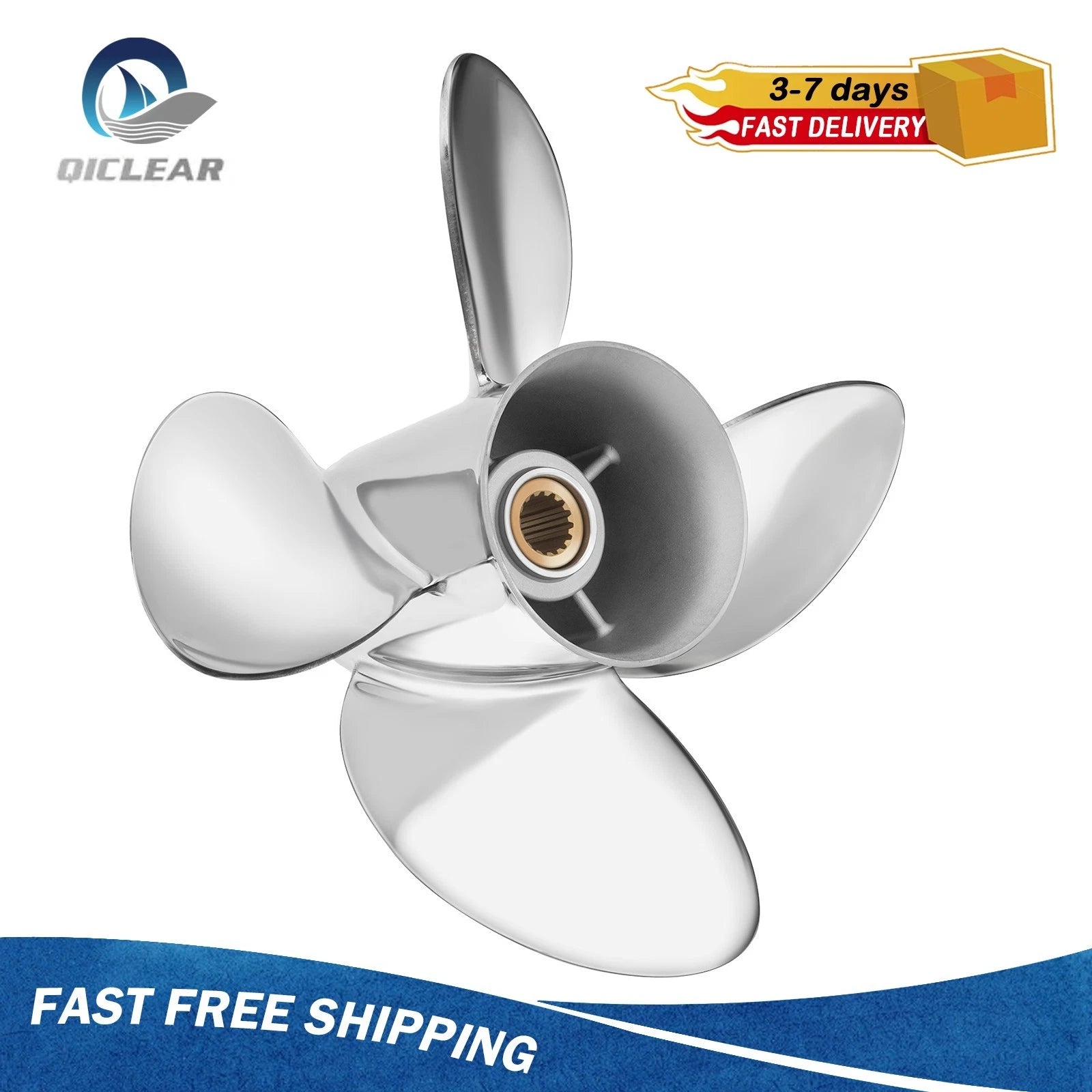 15 1/4x20 Stainless Steel Boat Propeller for Suzuki (150-300HP) 15T 4-Blades