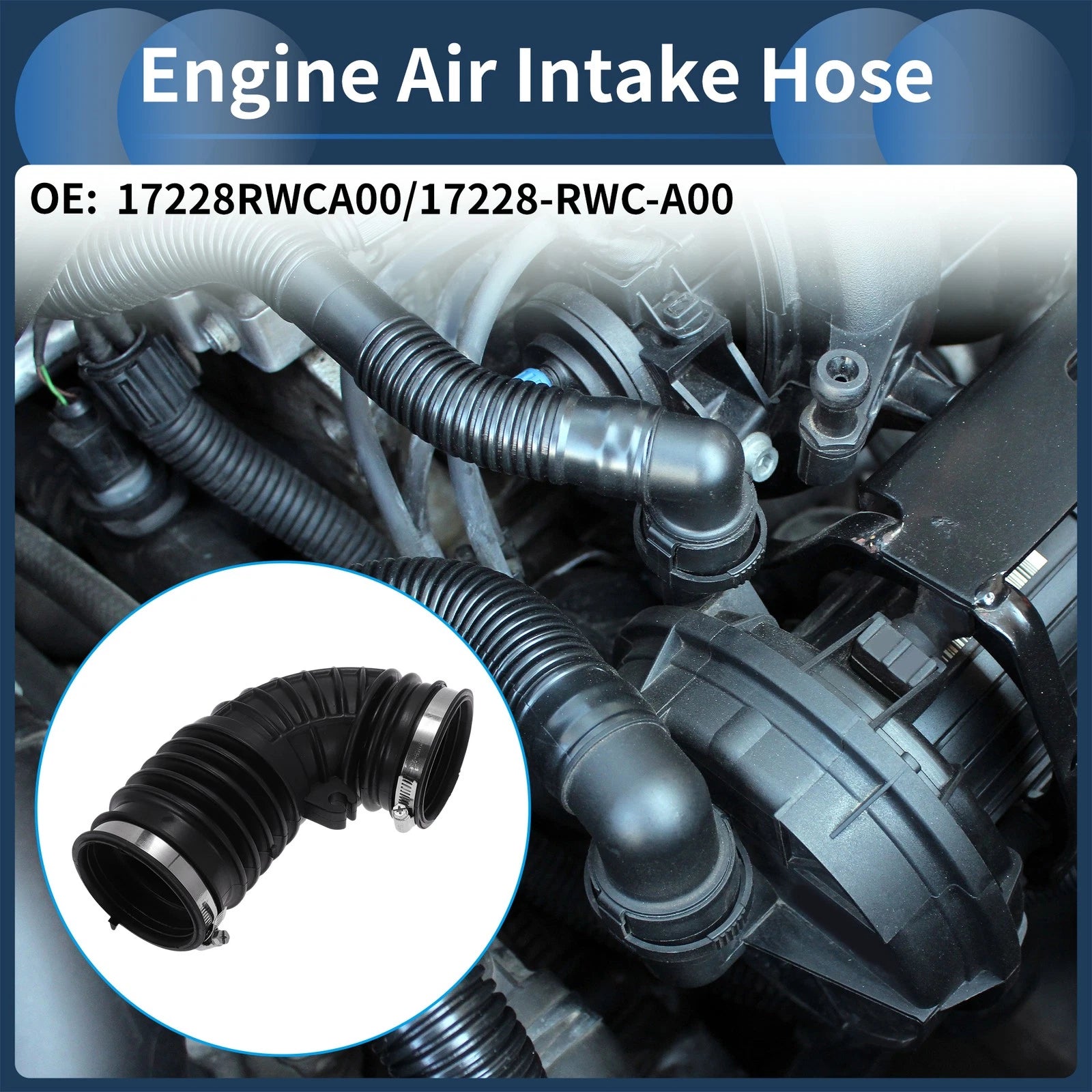 Engine Air Intake Hose for Acura RDX 2.3L (2007–2012) No. 17228RWCA00 Rubber Clamp