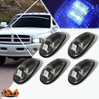 5Pcs Cab Roof Running Light Black Housing Blue LED for Dodge Ram (1999–2001)