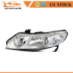 Set of 2 Chrome Housing Headlights for Honda Civic Sedan (2006–2011)