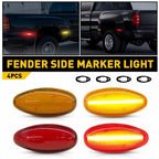 Set of 4 LED Fender Side Marker Lights for Chevy Silverado Sierra (2001–2004)