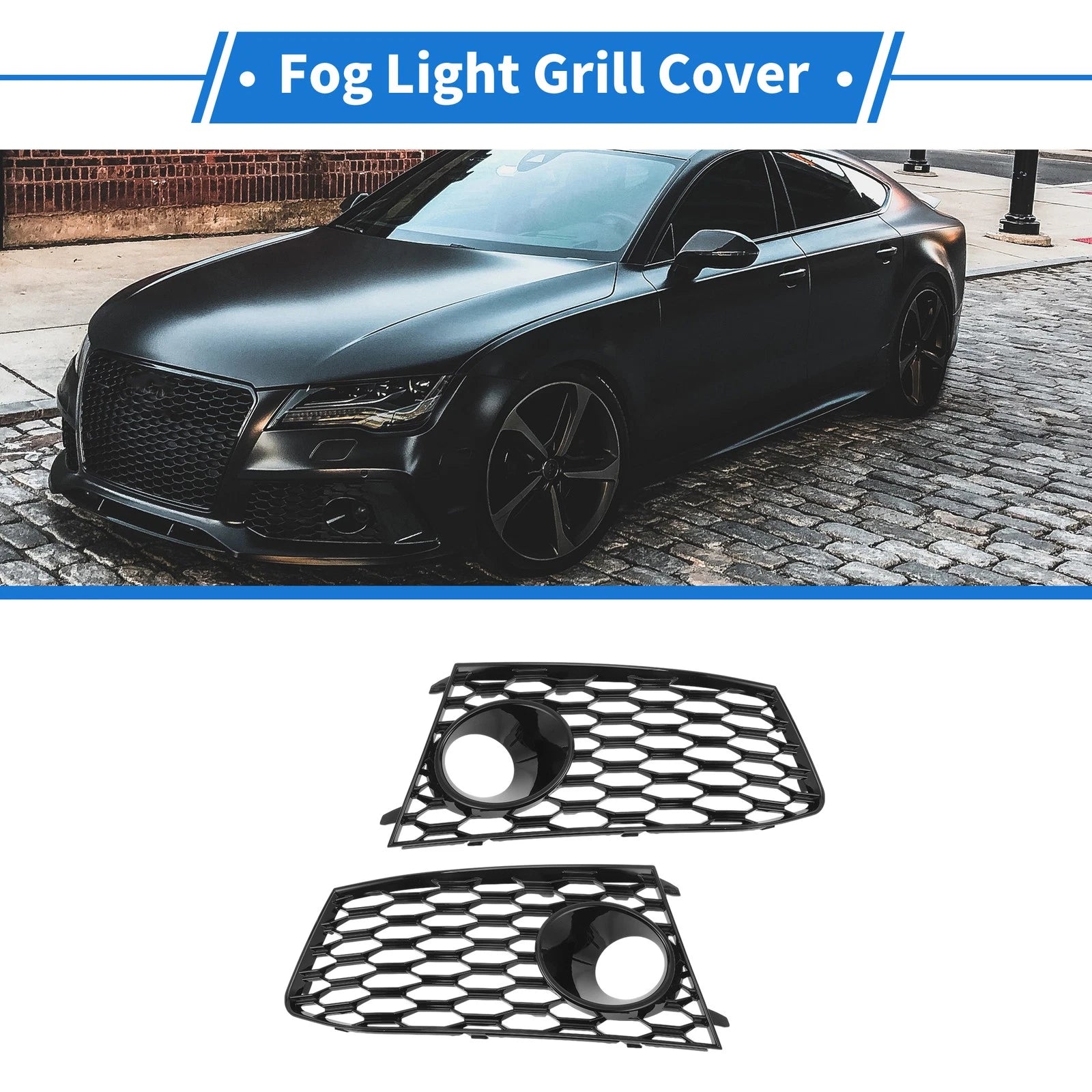 1 Pair Fog Light Grills for Audi RS7 (2014–2018) No. 4G8807681G