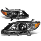 Pair of Black Housing Amber Corner Headlights for Toyota Sienna (2011–2020)