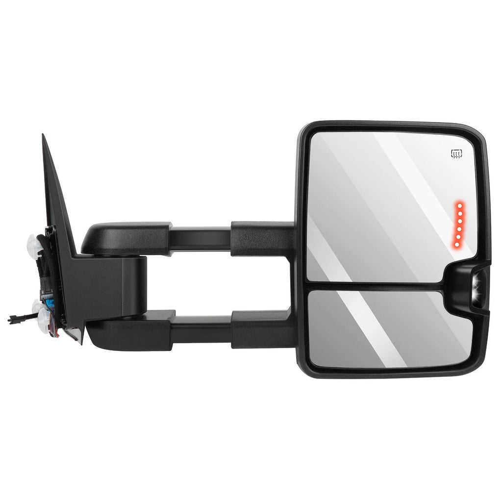 Set of 2 Chrome Power Heated Dynamic LED Signals Side Mirrors for Silverado Sierra (2003–2007)