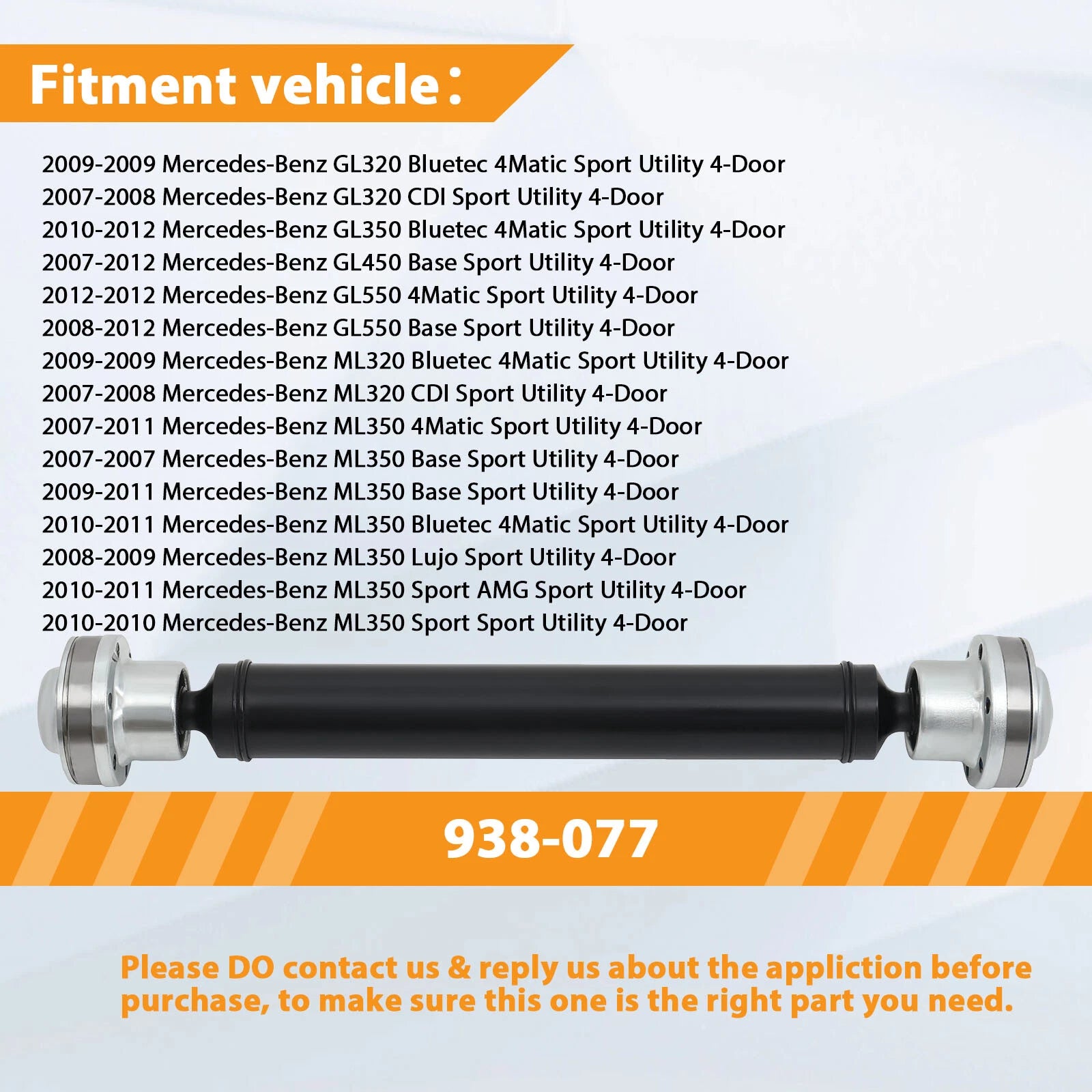Front Driveshaft for Mercedes-Benz GL450 (2007-2012)