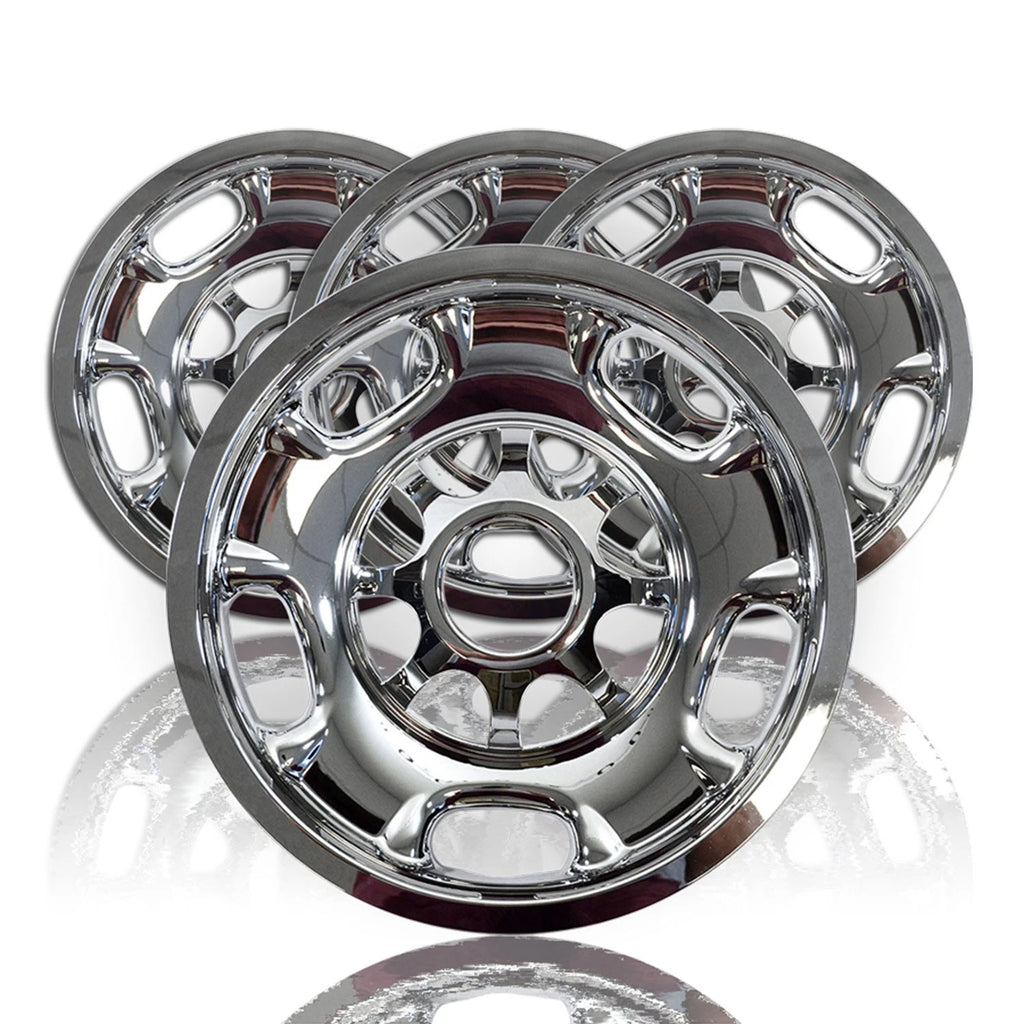 4 17" 8 Lug Chrome Wheel Skins Covers hubcaps for Chevy Silverado 2500 3500 HD | Rear | 1 Month Manufacturer Warranty | 17 in