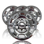 4 17" 8 Lug Chrome Wheel Skins Covers hubcaps for Chevy Silverado 2500 3500 HD | Rear | 1 Month Manufacturer Warranty | 17 in