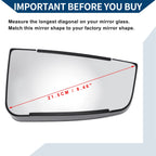 Lower Right Side Mirror Glass Replacement for Chevy (Non-Heated)