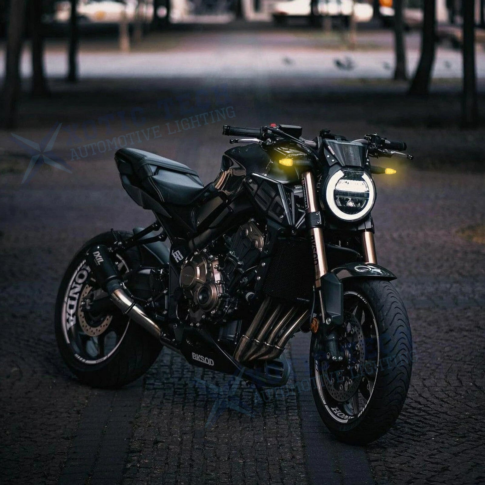 LED Turn Signal Mini Stalk Arrow Lights for Universal Motorcycles (-)