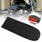 Rear Seat Fender Bib for Harley Dyna Super Glide (T9) - Black Flame Stitch PU Leather