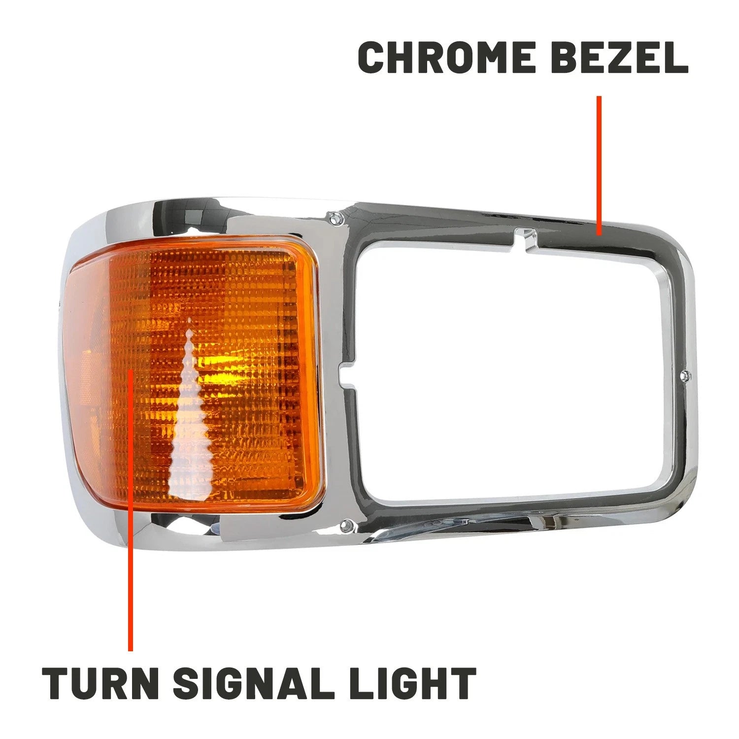 Headlight Bezel Corner Light Pair for Ford F650 F750 (2000-2015)