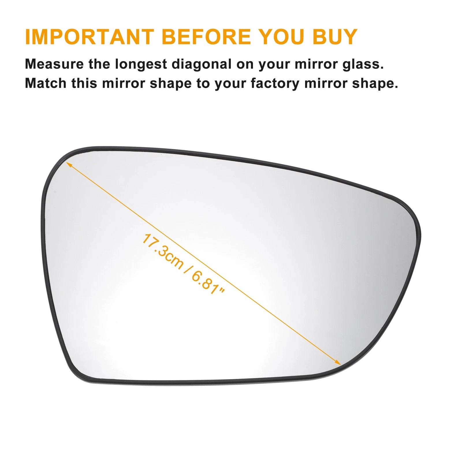 Heated Right Side White Mirror Glass for KIA Ceed (2012–2018)