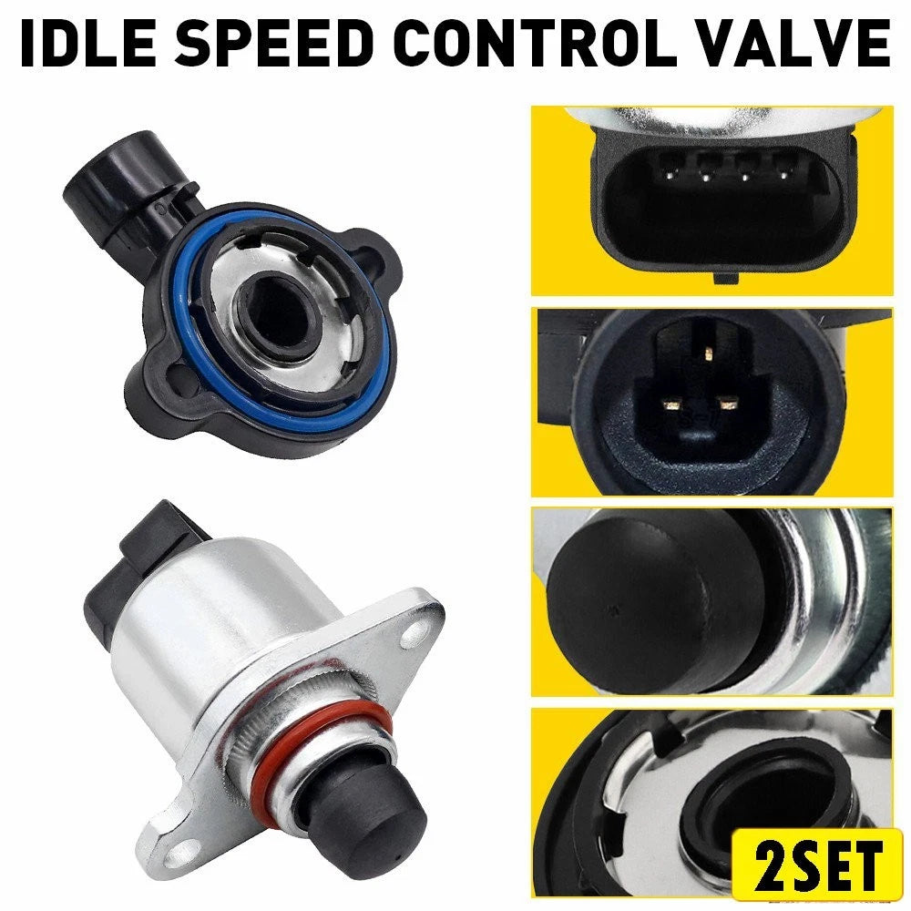Set of 2 Throttle Position Sensors + Idle Air Valve for Chevy (15023180)