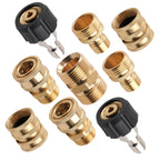 Brass Quick Connect Kit for Pressure Washer M22-14 Swivel Universal (9PCS)