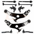 Set of 10 Front Lower Control Arms Tie Rods Ball Joints for Toyota Sienna (2004–2010)