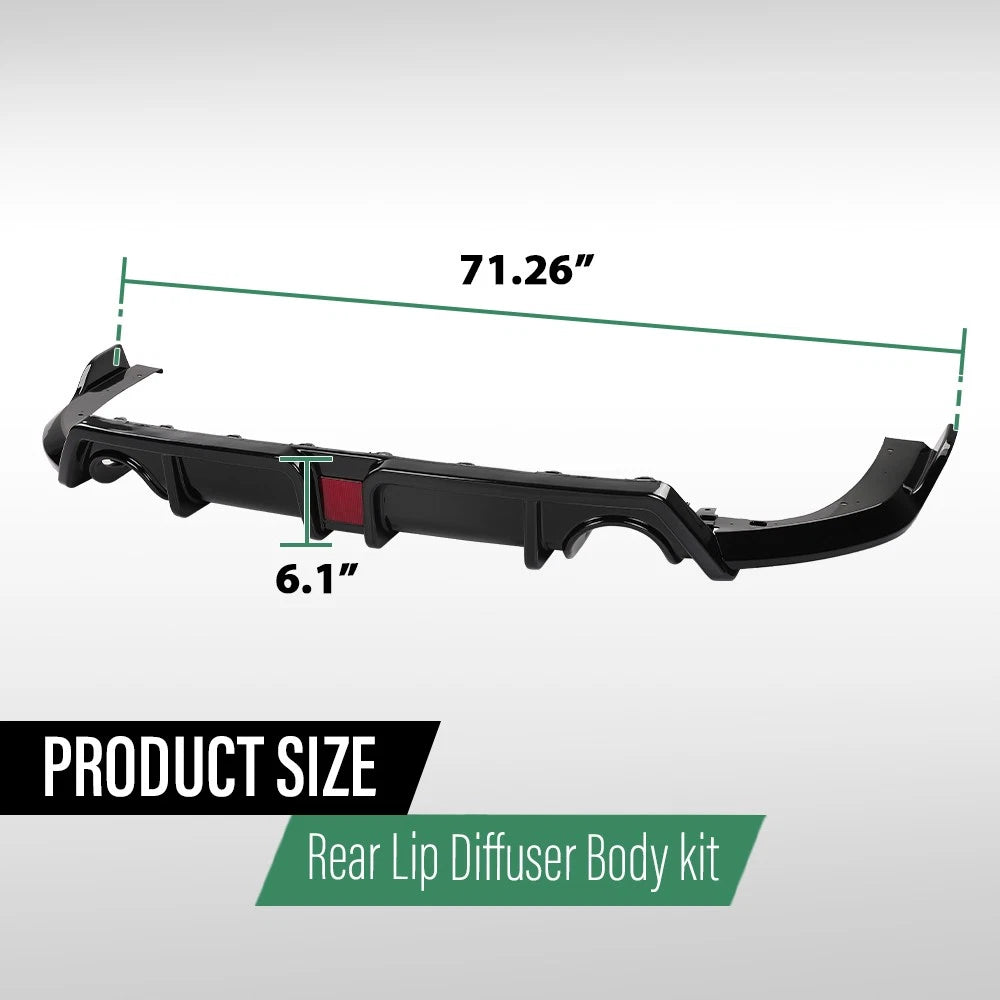 Rear Lip Diffuser Body Kit with LED Light for Honda Civic (2016–2021)