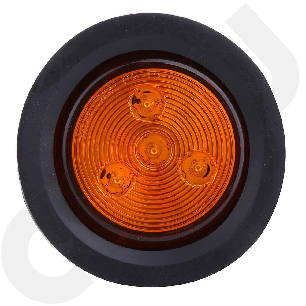 4X Amber 2.5" Round LED Brake Running Tail Light Turn Signal Lamps