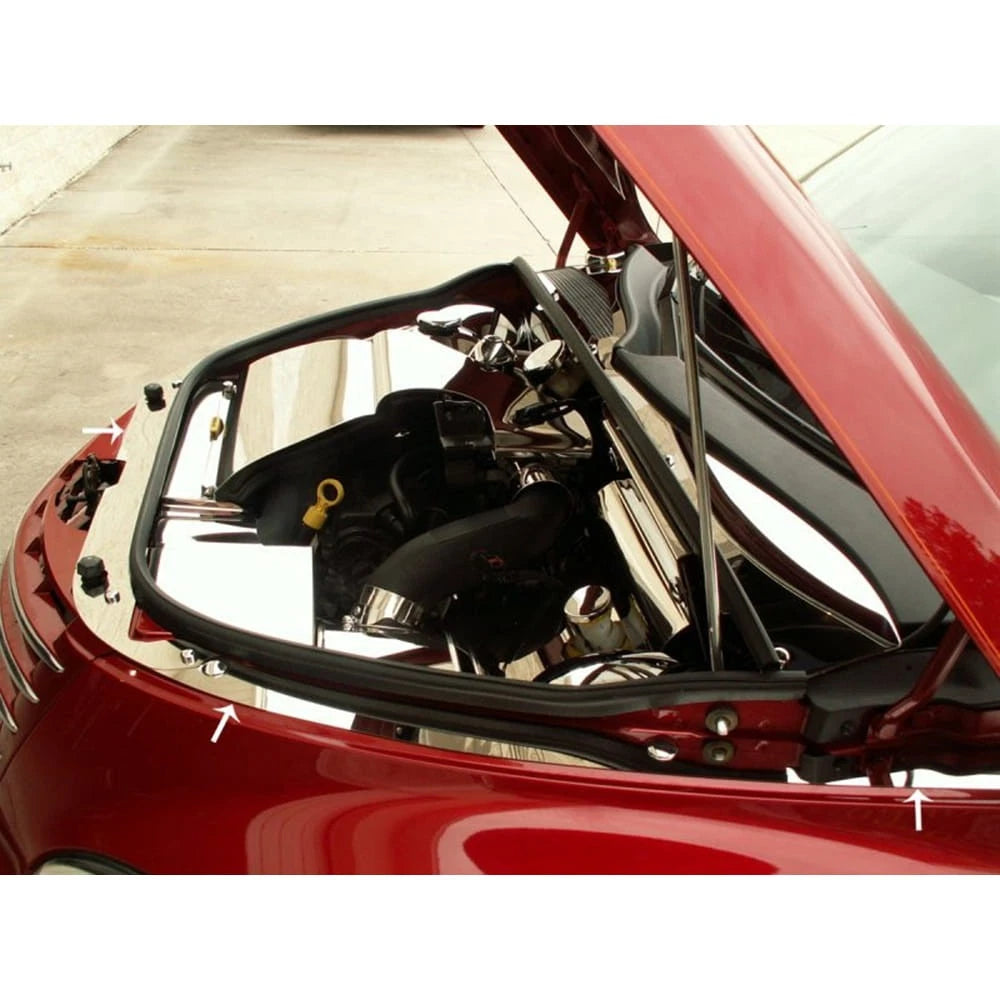3pc Polished Stainless Steel Header Plate for Chrysler PT Cruiser (2006–2010)