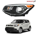 Halogen Headlight Chrome Assembly for Kia Soul (2014–2019) Left Side