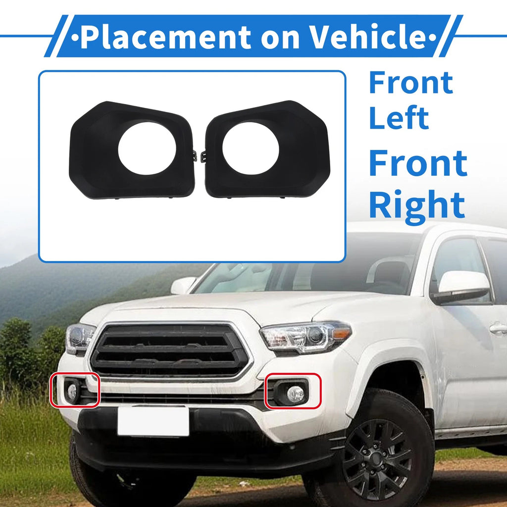 Set of 2 Front Bumper Fog Light Covers No.5212804020 for Toyota Tacoma (2016–2023)