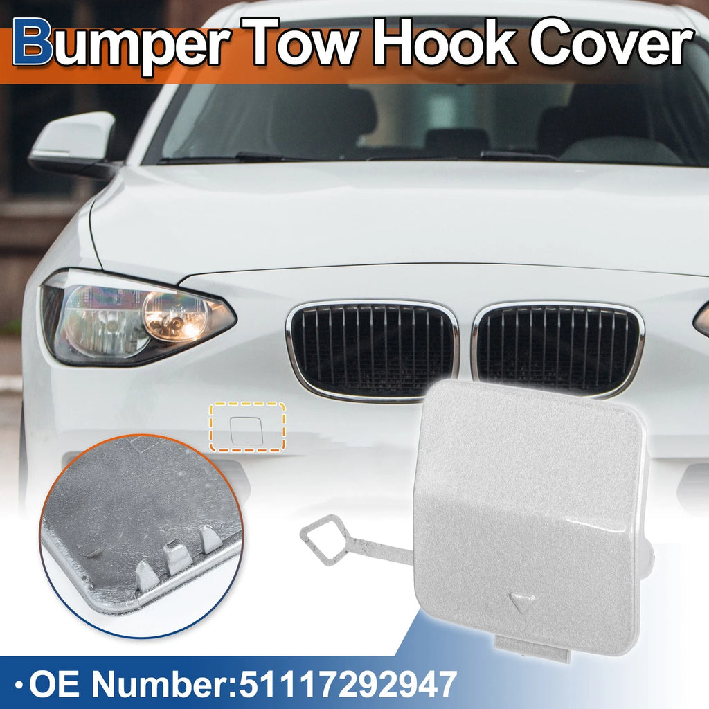 Front Bumper Tow Hook Cover for BMW 1 Series (2012–2019) No. 51117292947 Ice Silver Metallic