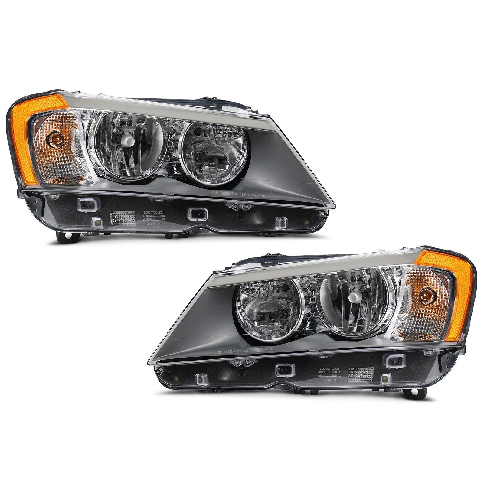 Halogen Headlight Set for BMW X3 F25 (2011–2013) w/Bulbs Left Right Pair