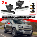 Clear LED Side Mirror Turn Signal Lights for Land Rover Defender L663 (2020–2025)